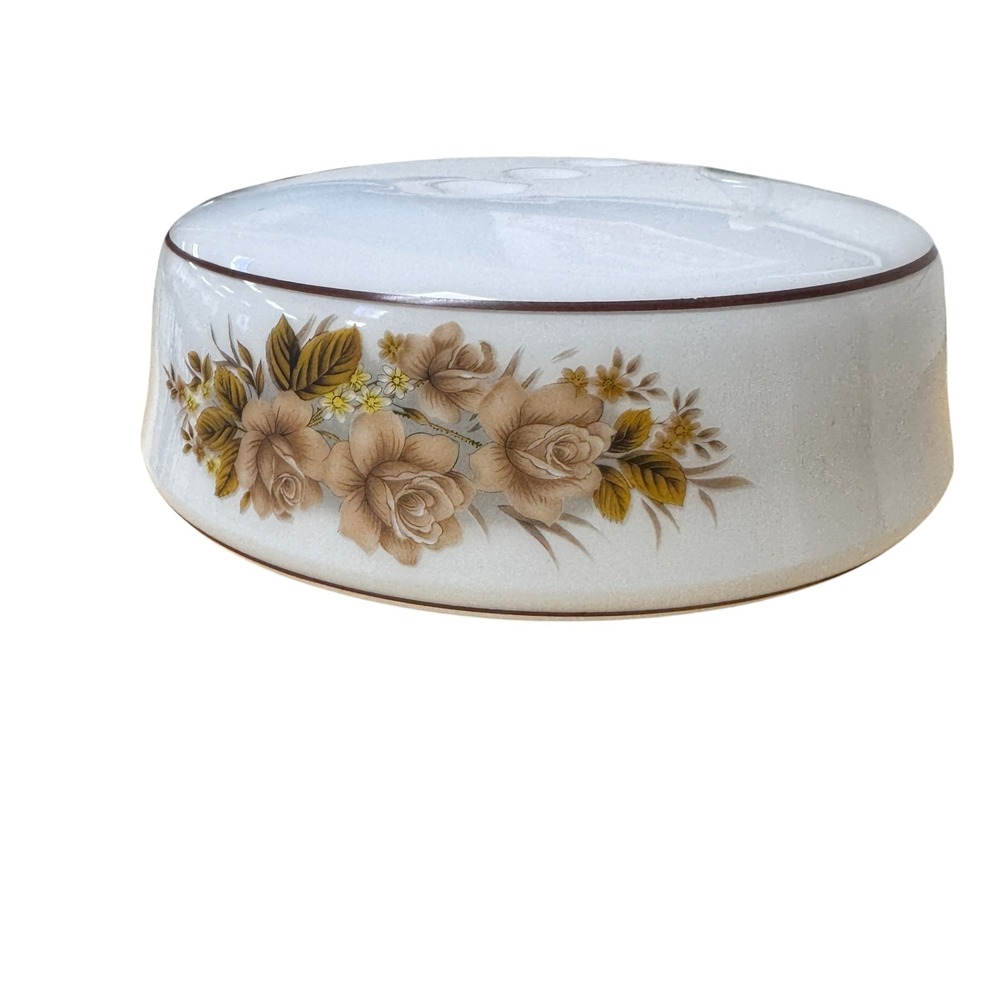 Vintage Milk Glass Floral Light Shade 9"x4" White Press Glass Ceiling 70s 80s